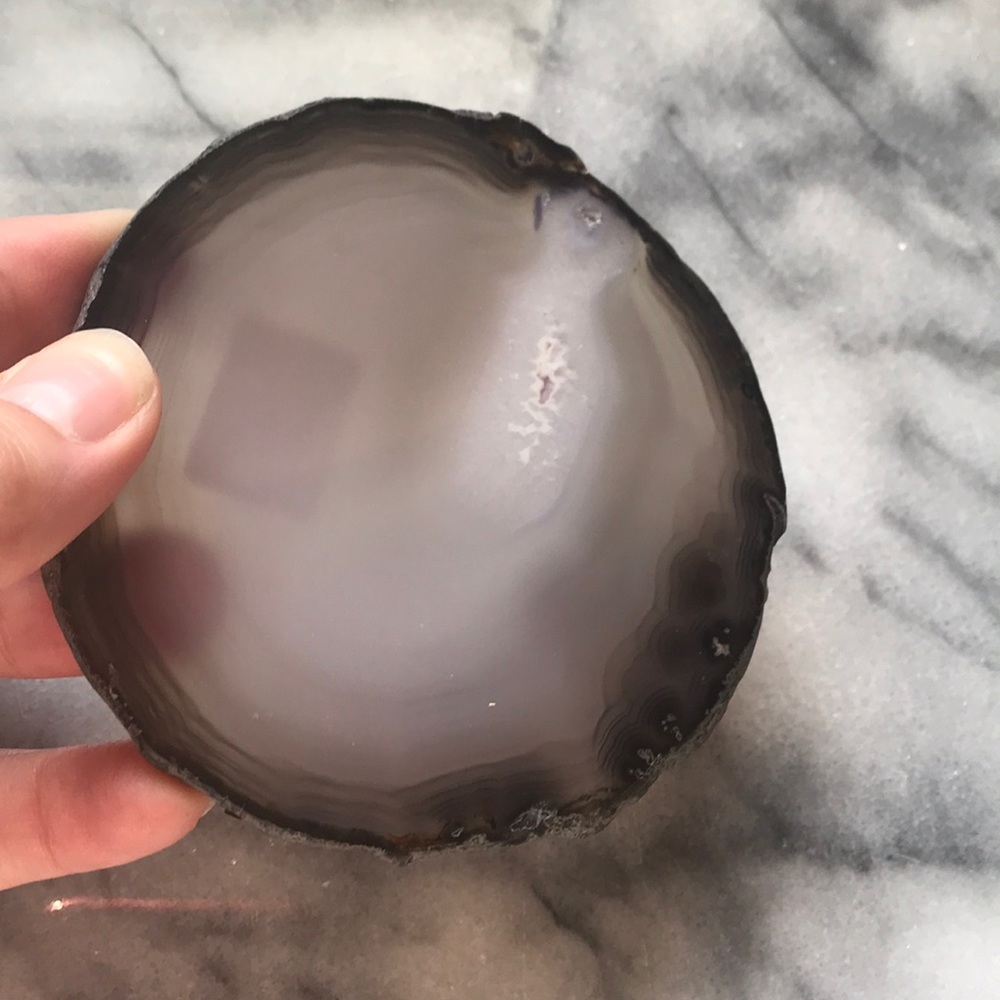 Smoky colored agate coaster